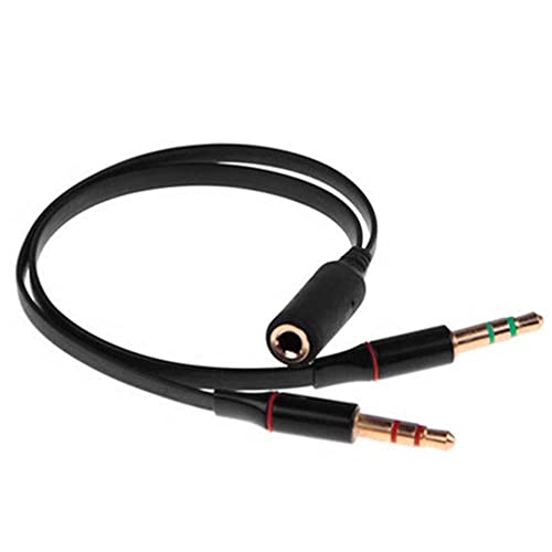 OcioDual Cable Divisor 1 Mini Jack 3.5mm Hembra TRRS a 2 AUX Macho TRS Splitter Separador de Audio Micrófono Auriculares