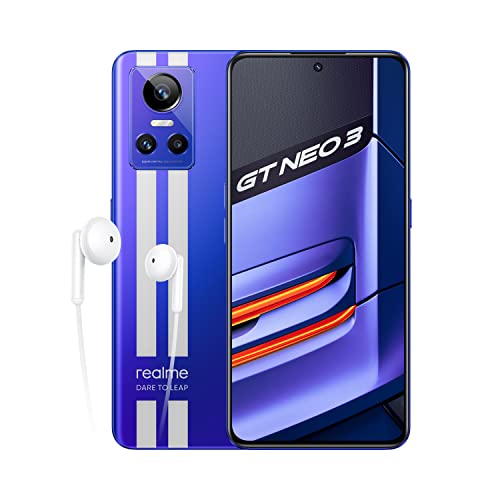 realme GT neo 3 80 W - 8+256GB 5G Smartphone Libre, Procesador MediaTek Dimensity 8100, Carga SuperDart de 80W, Pantalla Super OLED de 120 Hz,Dual Sim,NFC,Nitro Blue